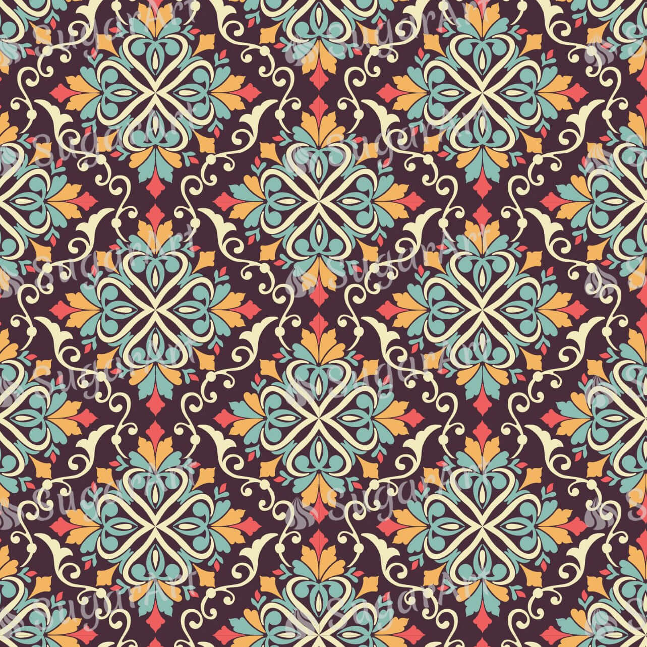 Floral Arabian Style Ethnic Ornament - Icing - ISA172.