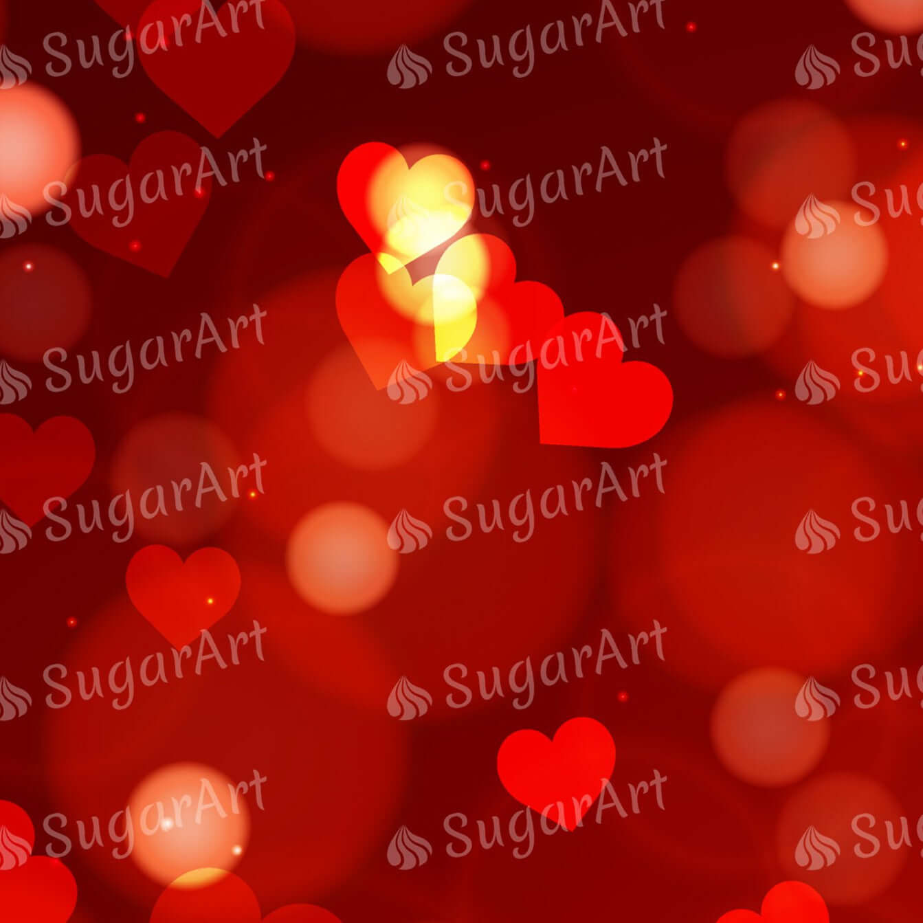 Sparkling Hearts Blurred Background - Icing - ISA204.
