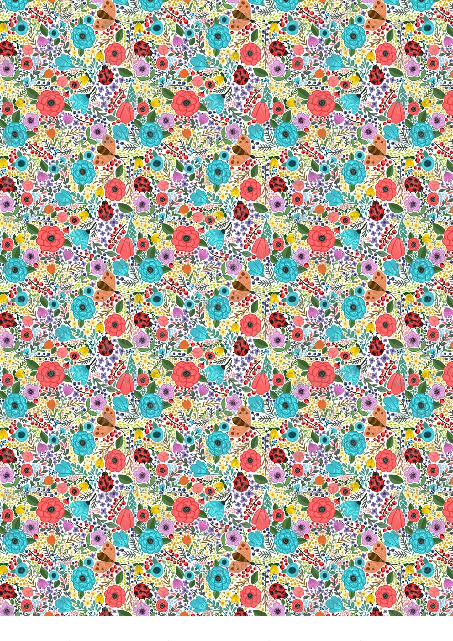 Colorful Summer Floral Background - BSA006-Sugar Stamp sheets-Sugar Art