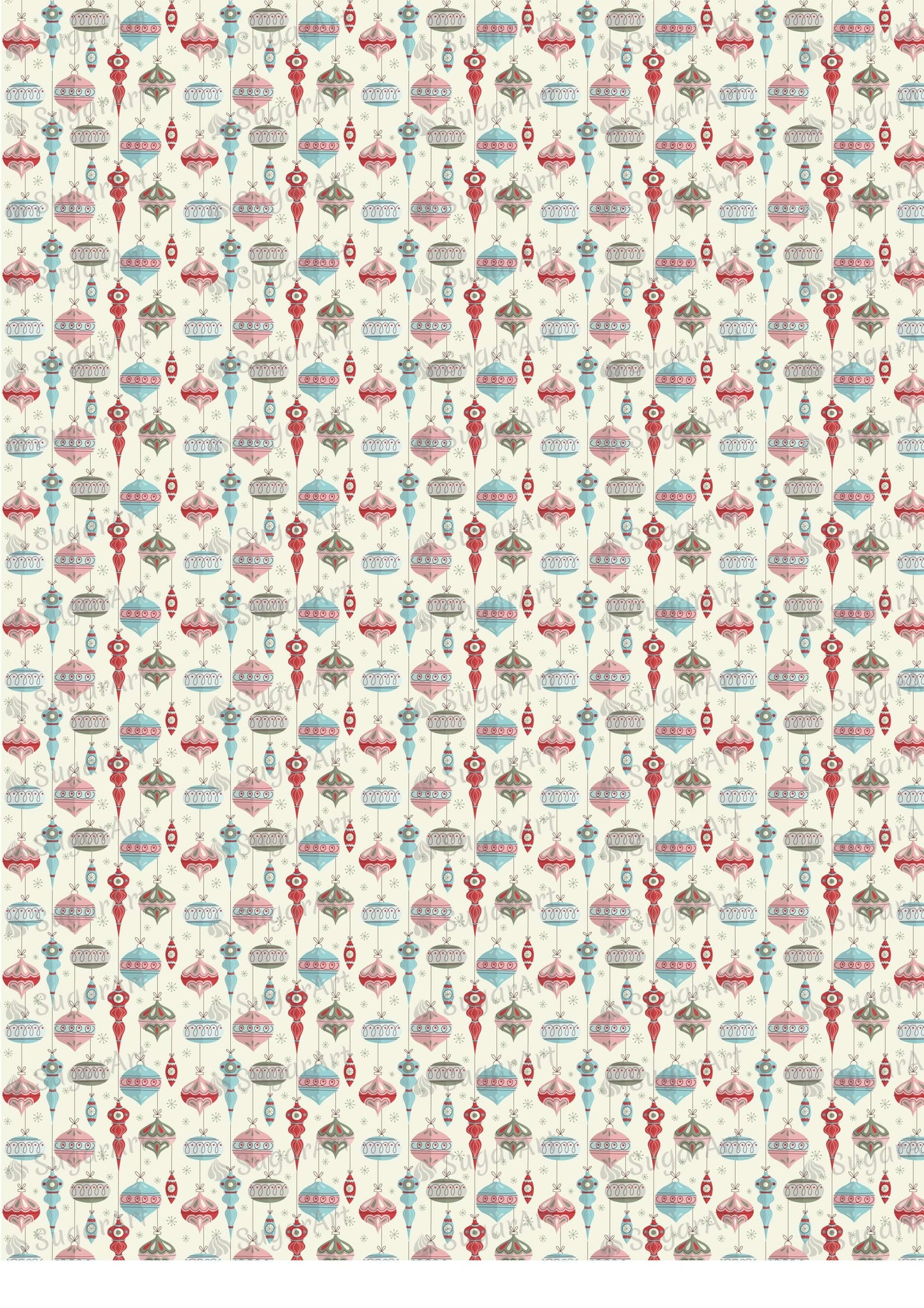 Watercolor Christmas Baubles Background - BSA038.