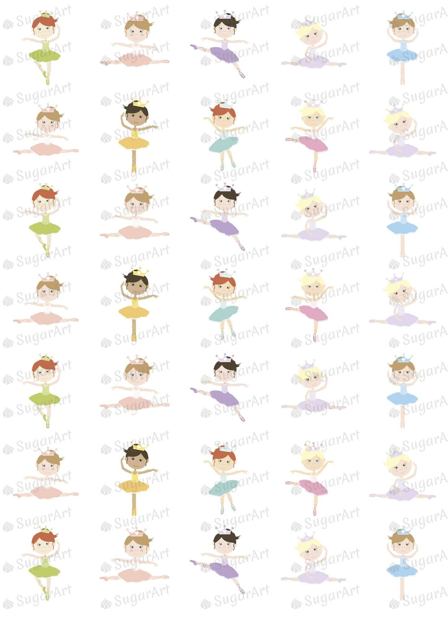 Lovely Ballerinas - 1.5 inch - ESA008-Sugar Stamp sheets-Sugar Art