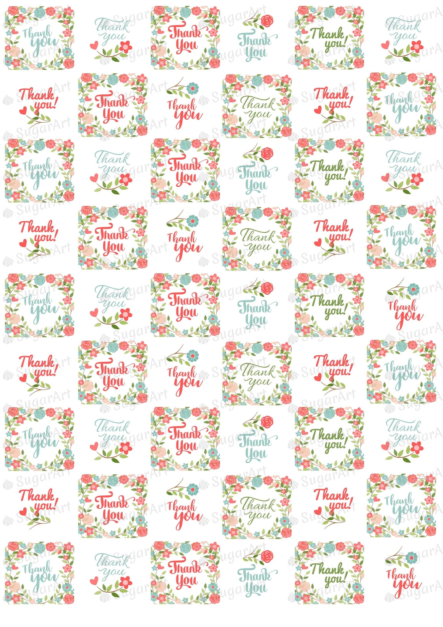 Thank you! - ESA030-Sugar Stamp sheets-Sugar Art