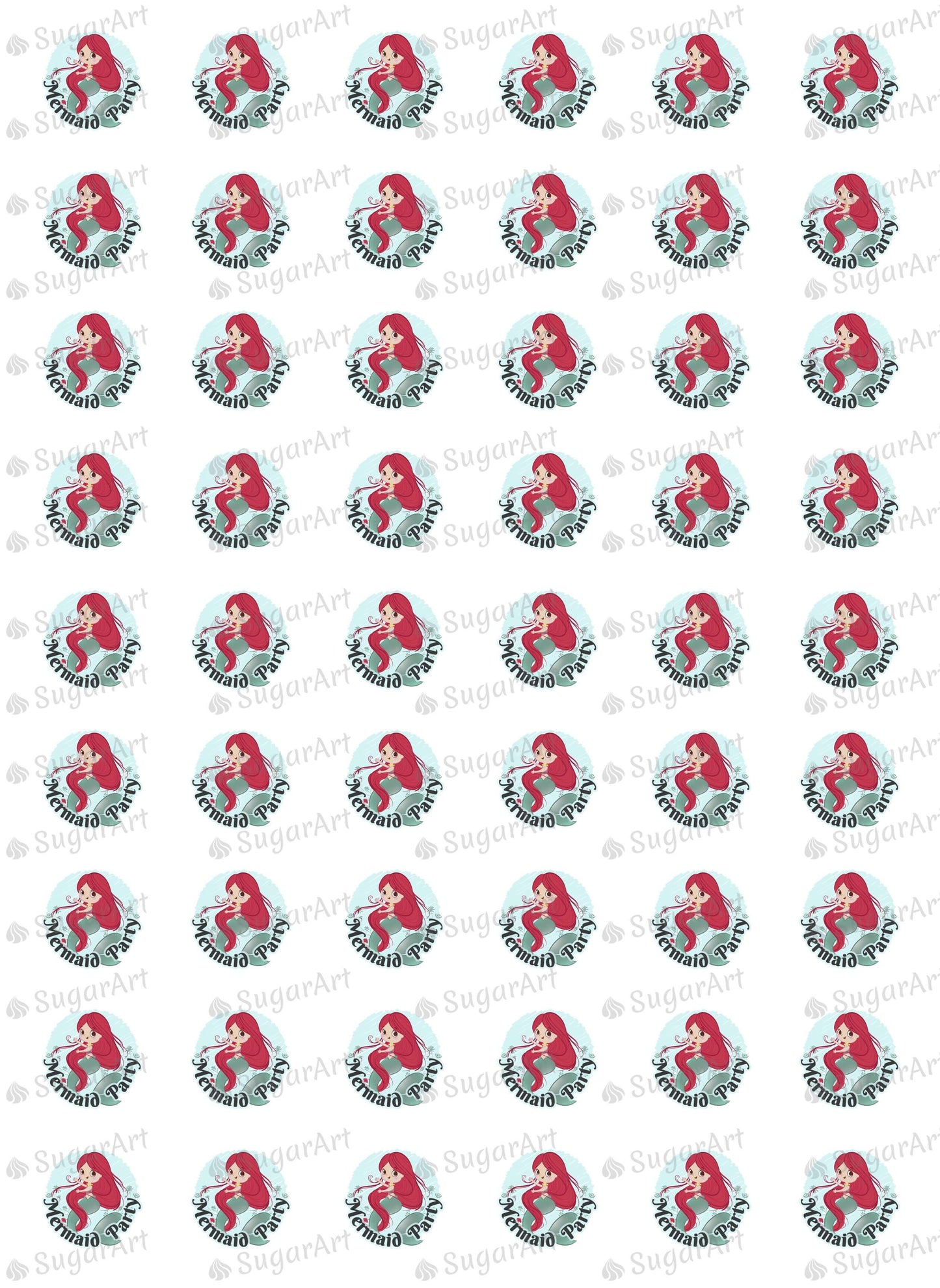 Mermaid Party - ESA072-Sugar Stamp sheets-Sugar Art