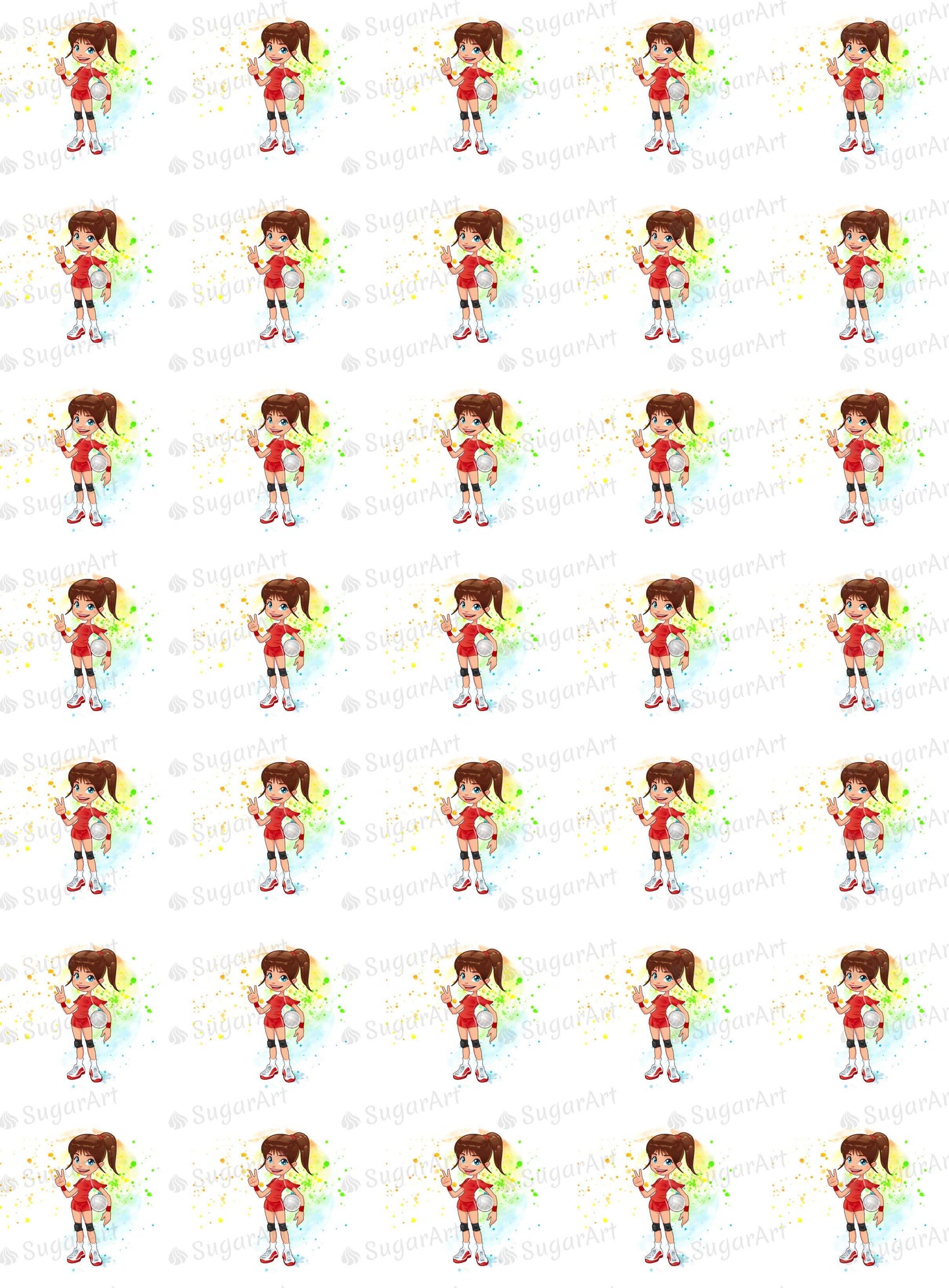 Volleyball Player - 1.5 inch - ESA077-Sugar Stamp sheets-Sugar Art