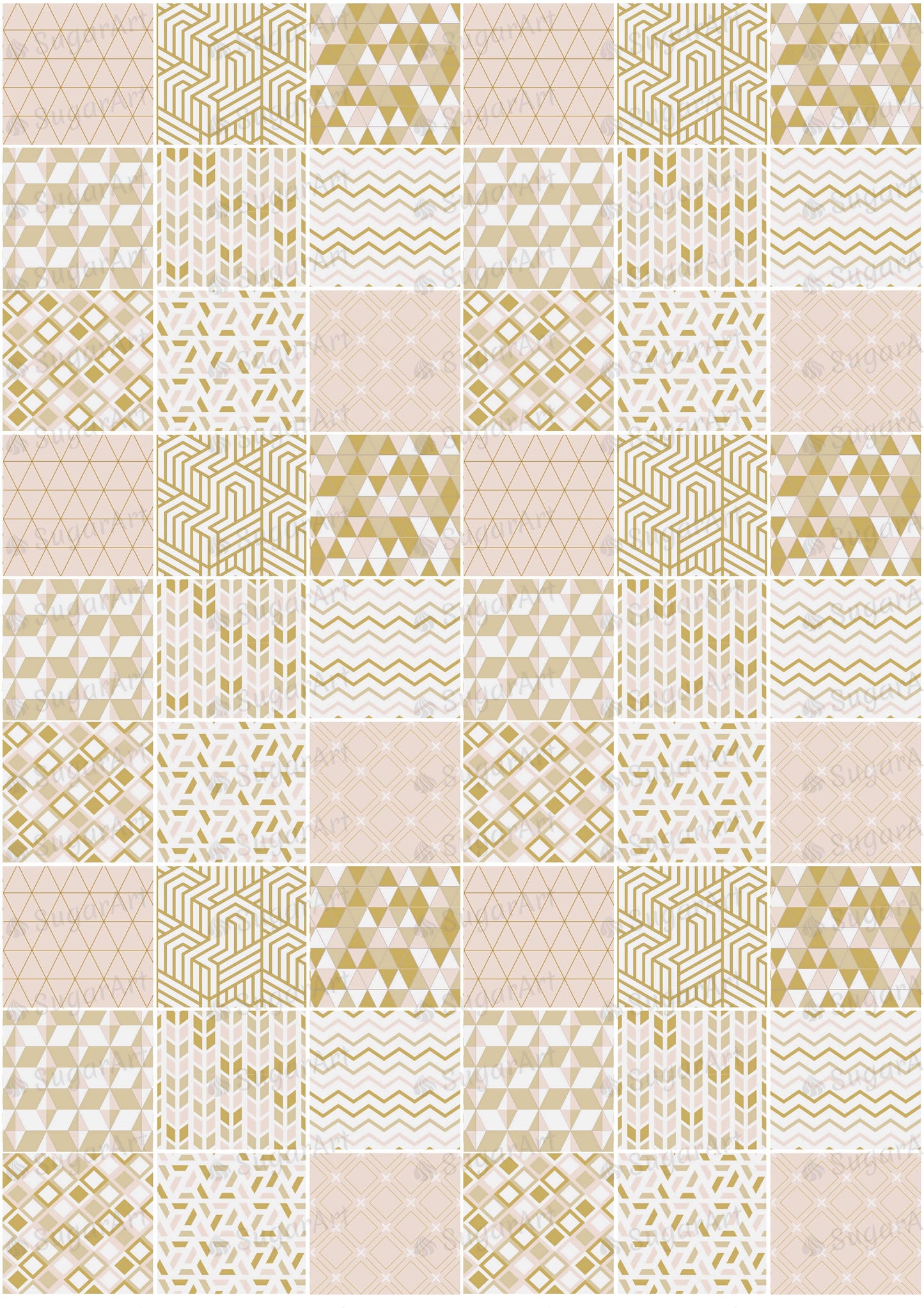Golden Pink Geometric Pattern - ESA084.