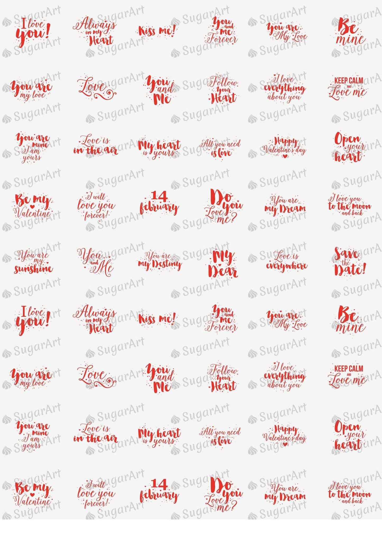 Love Quotes Collection - HSA012-Sugar Stamp sheets-Sugar Art