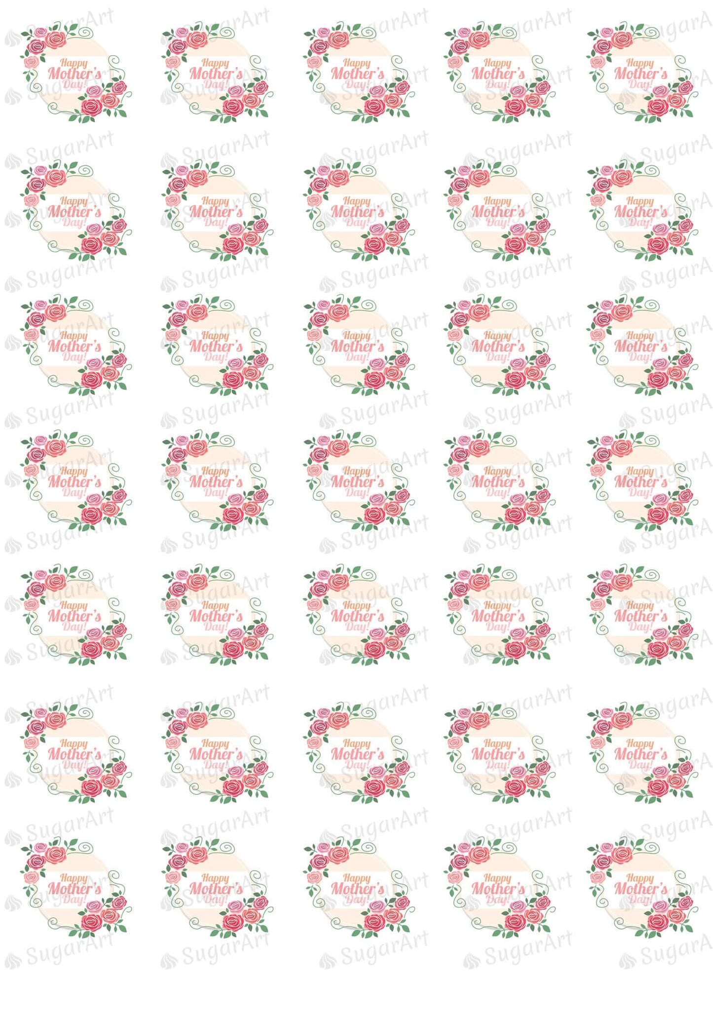 Happy Mother's Day - 1.5 inch - HSA028-Sugar Stamp sheets-Sugar Art