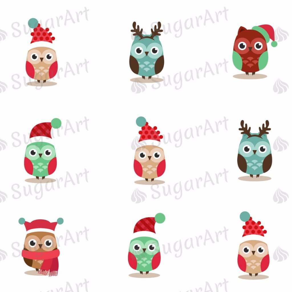 Owls　Sugar　Art　Cute　HSA051　Christmas　–