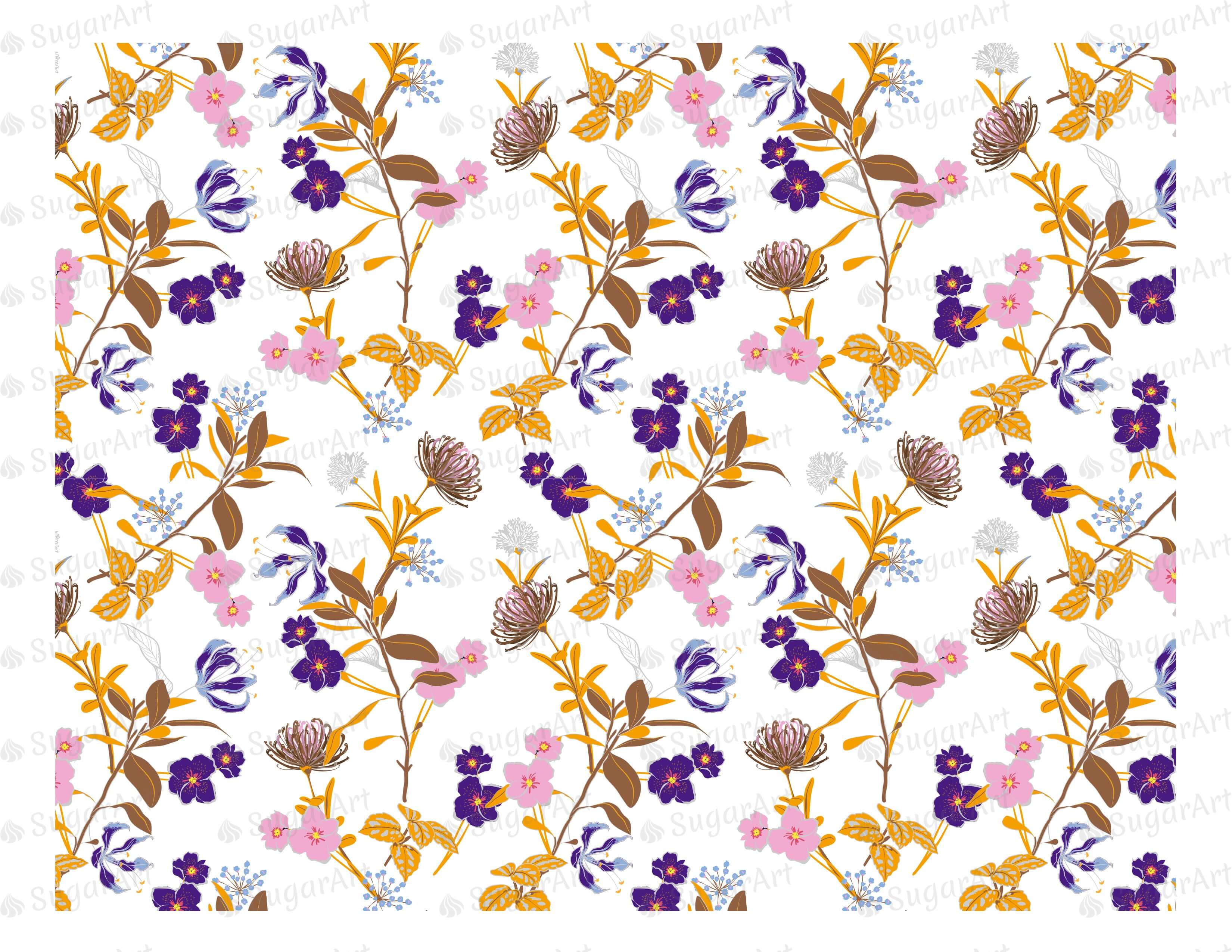 Blooming Garden Floral Pattern - Icing - ISA022 – Sugar Art