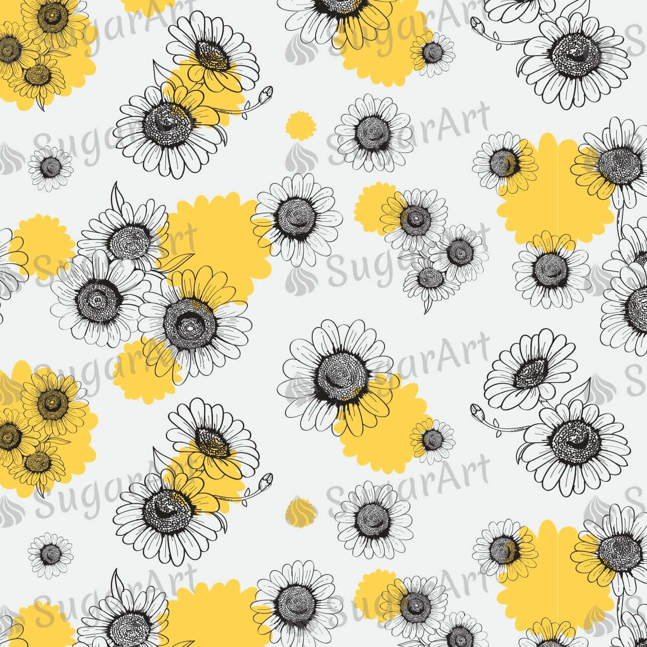 Daisies Hand Drawn Pattern - Icing - ISA069.