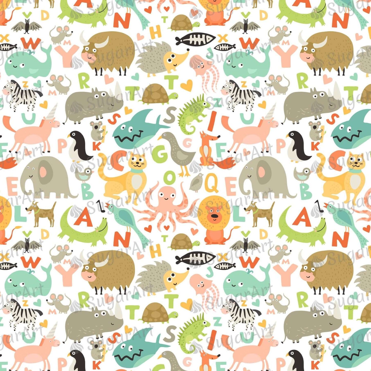 Children Alphabet Animals Pattern - Icing - ISA083.