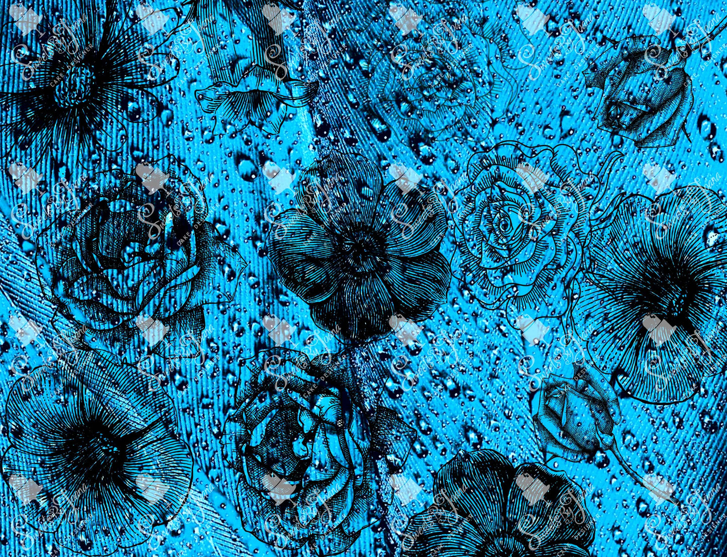 Blue Vintage Flowers- SJSA007