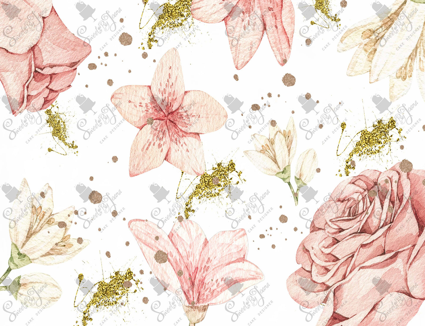 Pink and White Vintage Flowers - SJSA012