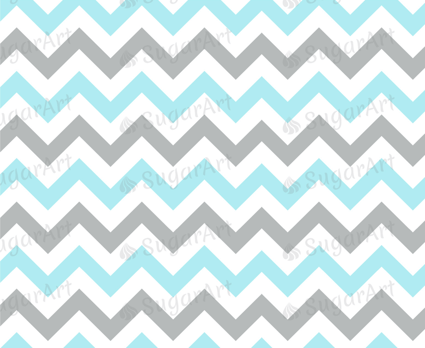 Blue and Grey Zig Zag Pattern - Icing - ISA038.