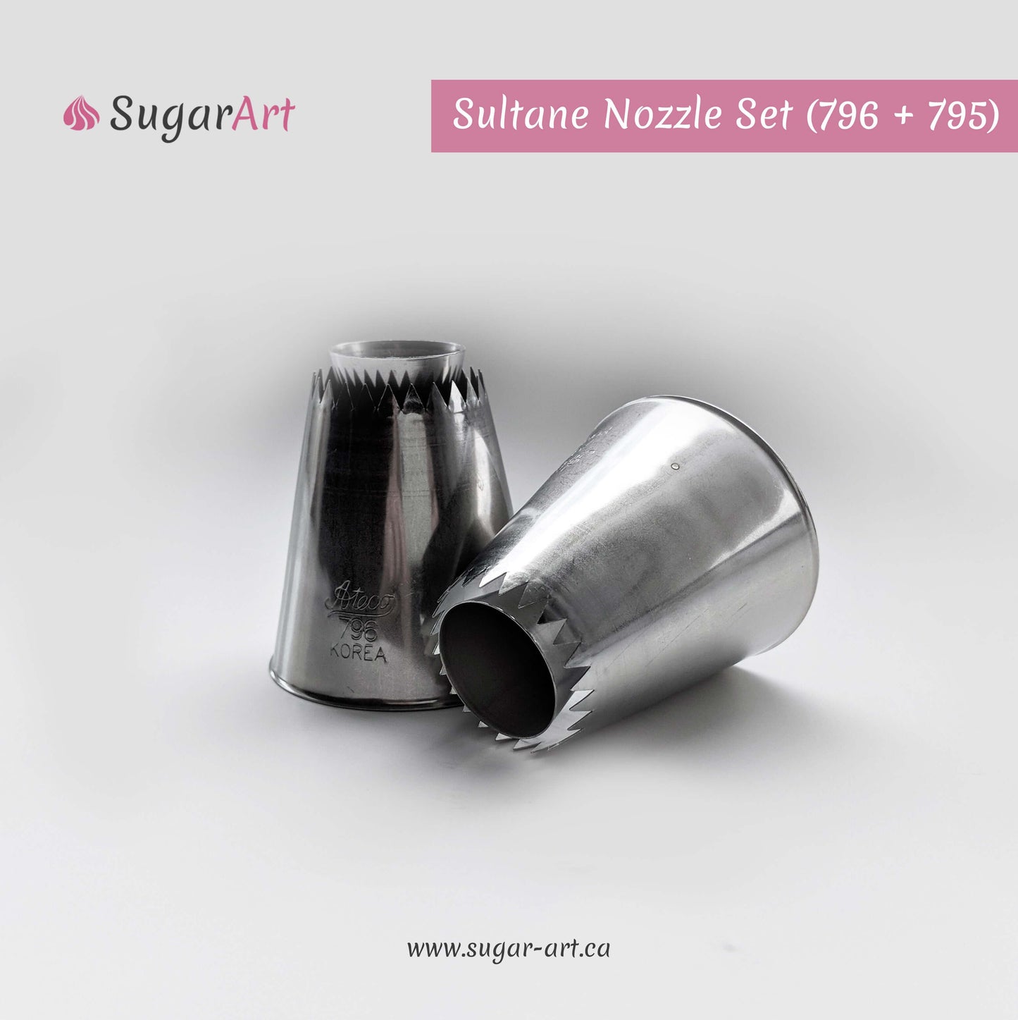 "Sultane" Piping Nozzle Set of 2 (Closed + Open)-Piping Tips-Sugar Art