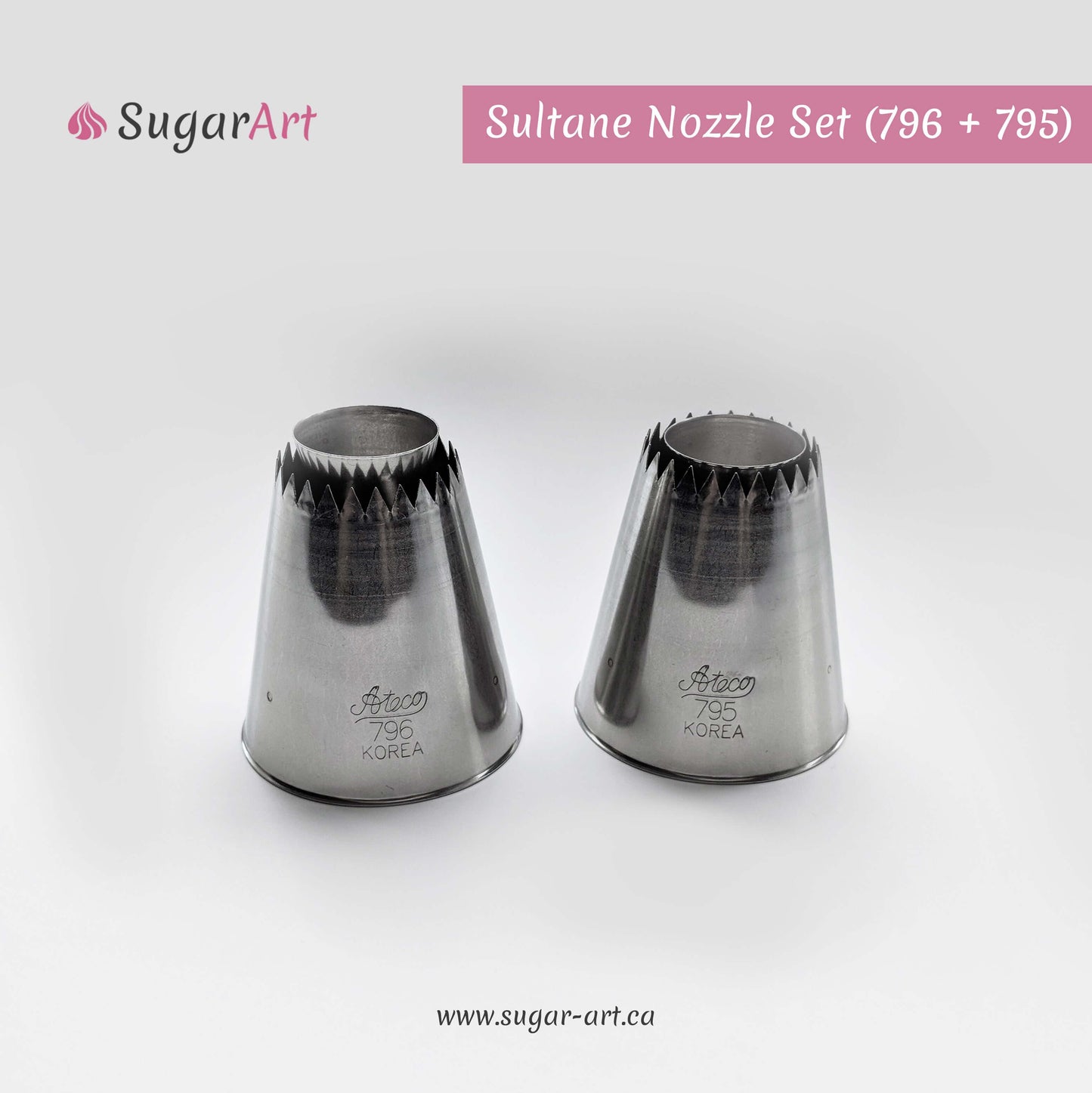 "Sultane" Piping Nozzle Set of 2 (Closed + Open)-Piping Tips-Sugar Art