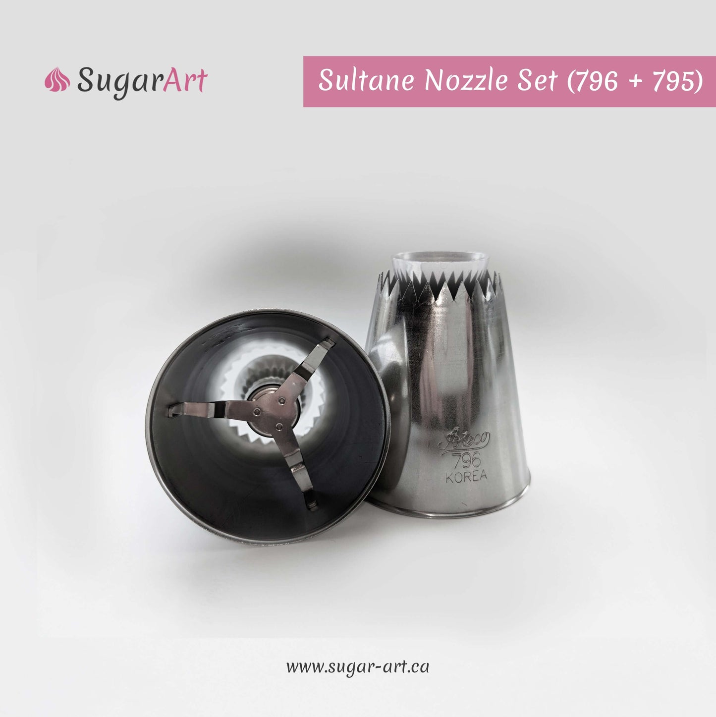 "Sultane" Piping Nozzle Set of 2 (Closed + Open)-Piping Tips-Sugar Art