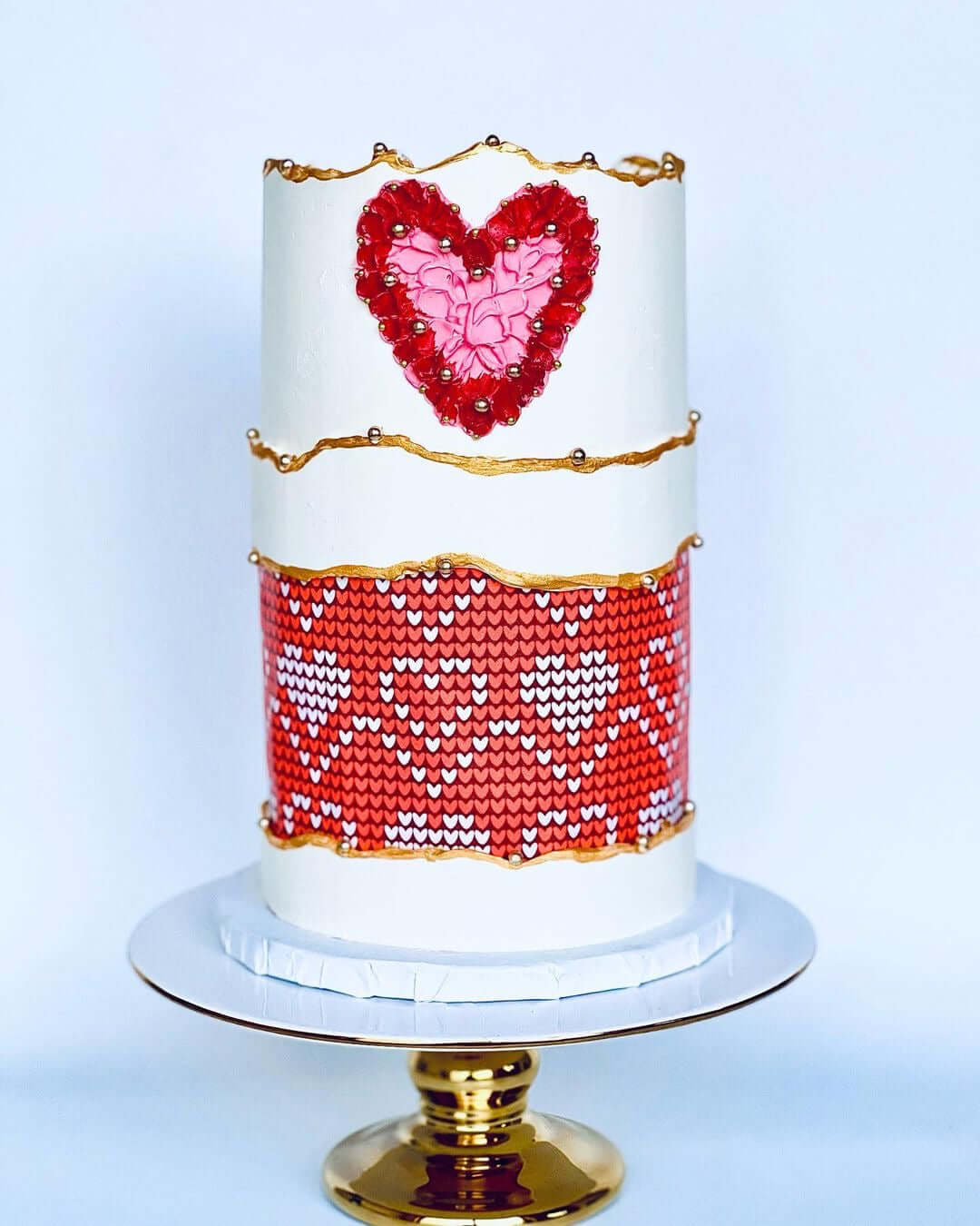 Knitted Hearts for Valentines Day - Icing - ISA217