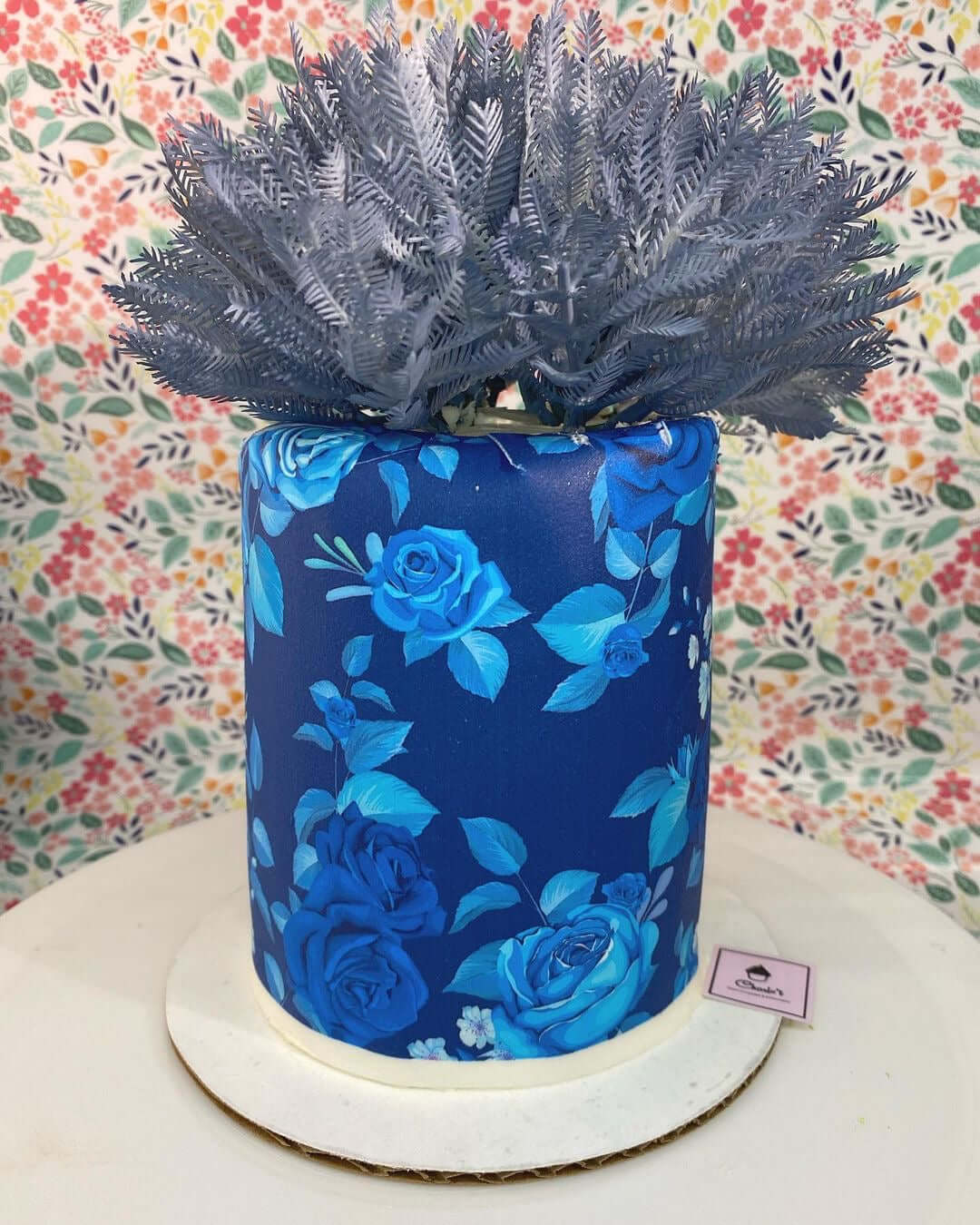 Blue Flowers Background- Icing - ISA223.