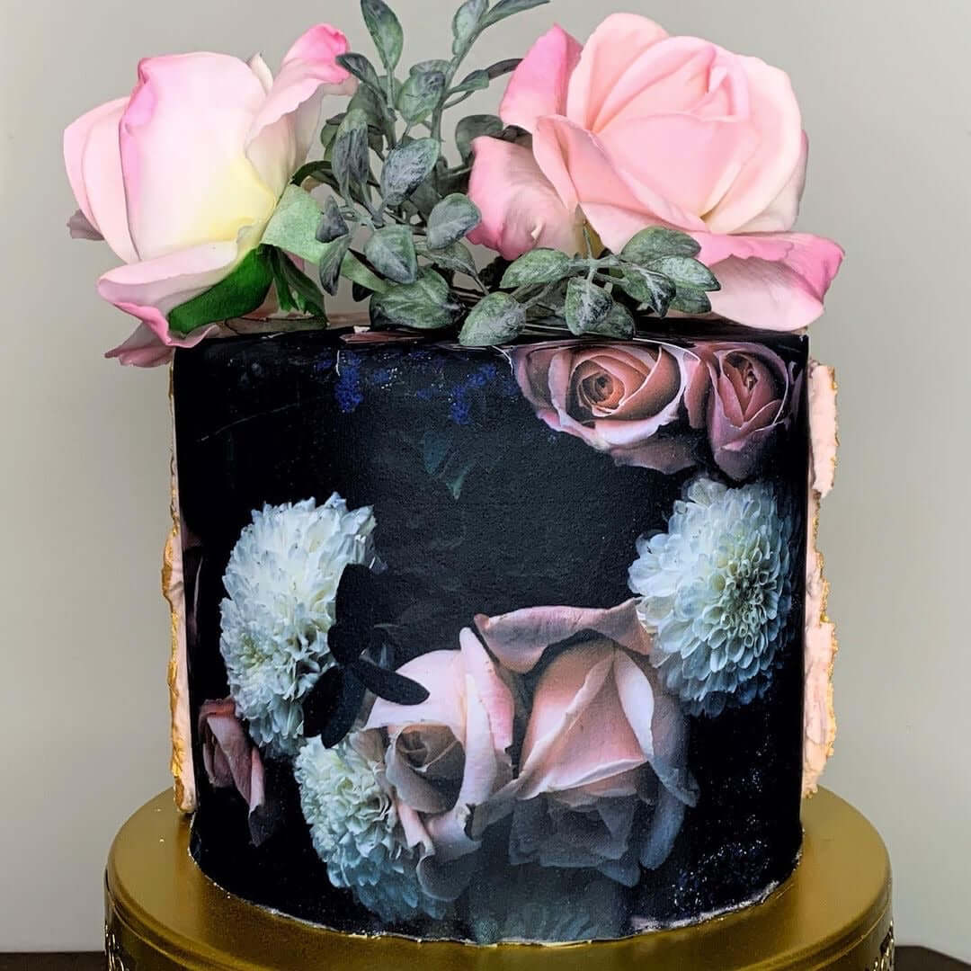 Luxurious Bouquet Pink Roses White Red Dahlias - Icing - ISA199.