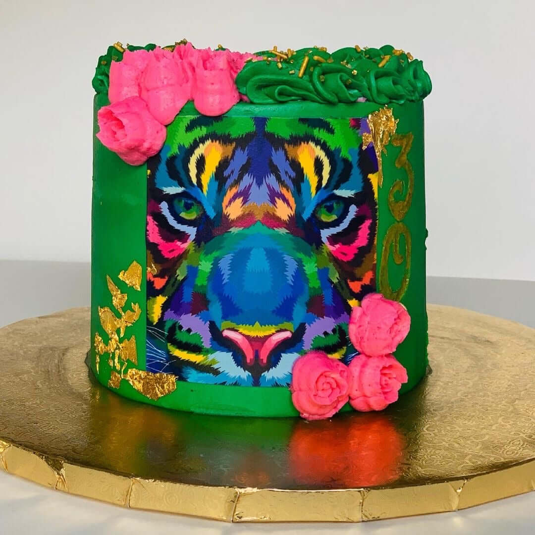 Colorful Tiger Face - Icing - ISA080.
