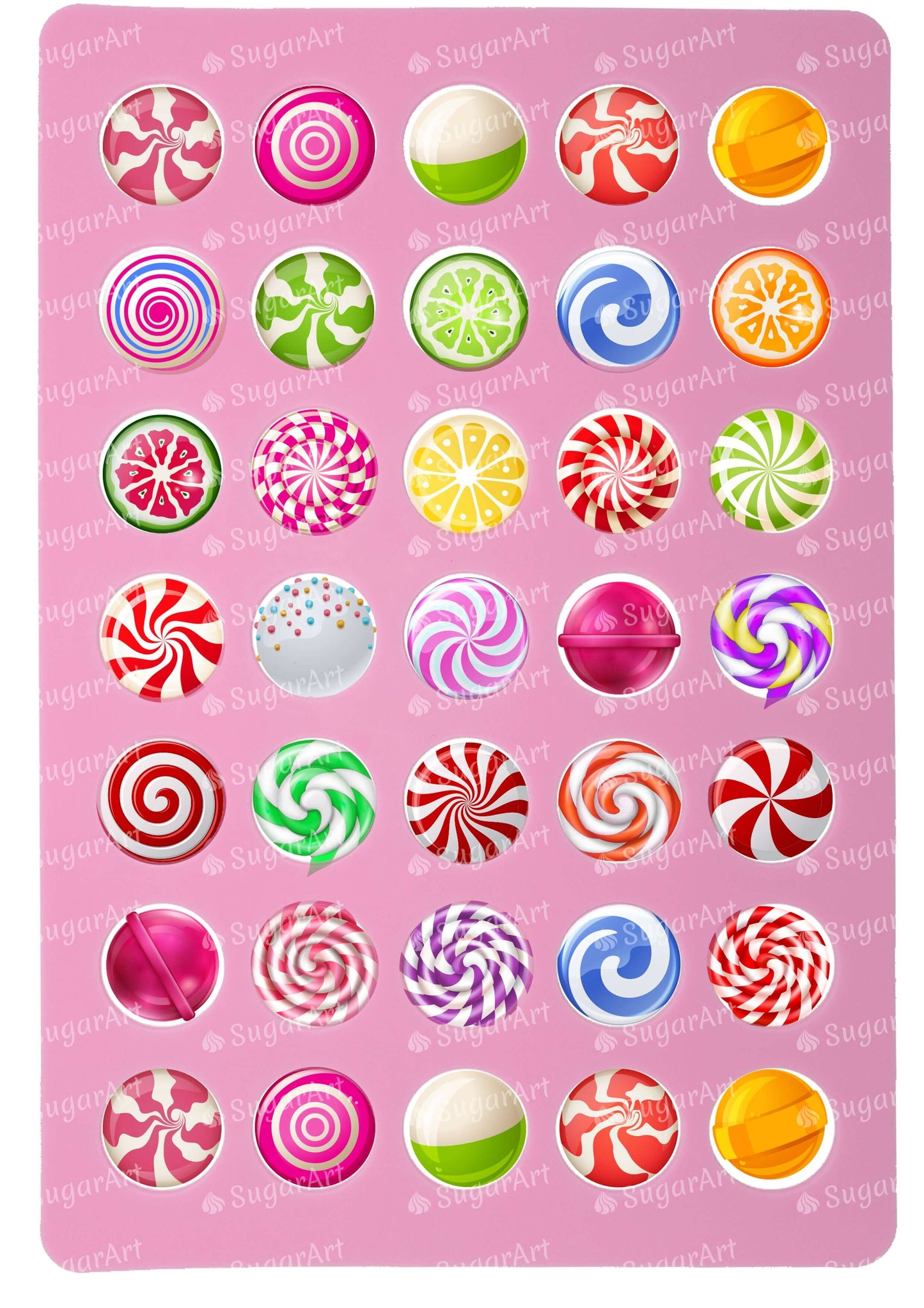 Lollipops Collection for charms - Round Stencil Mat - ESA115.