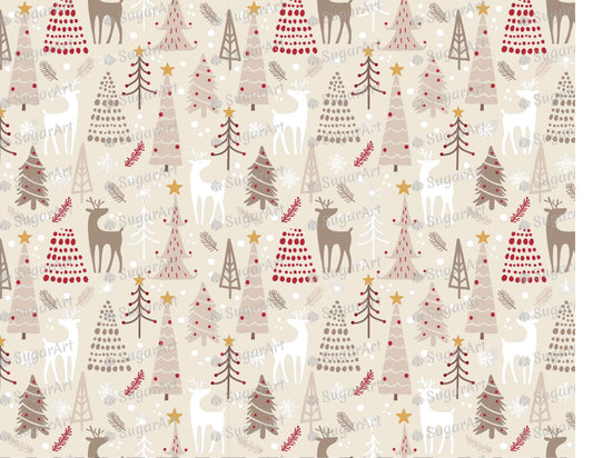 Winter Woodland Pattern Decoration - Icing - ISA113.