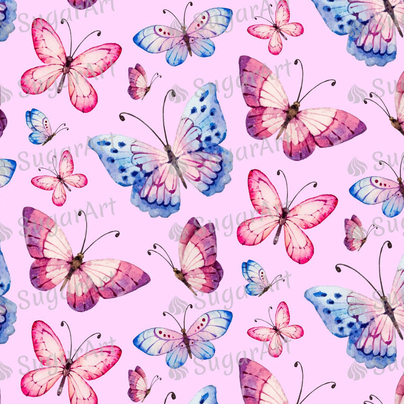 Watercolor Butterflies Background - Icing - ISA115.