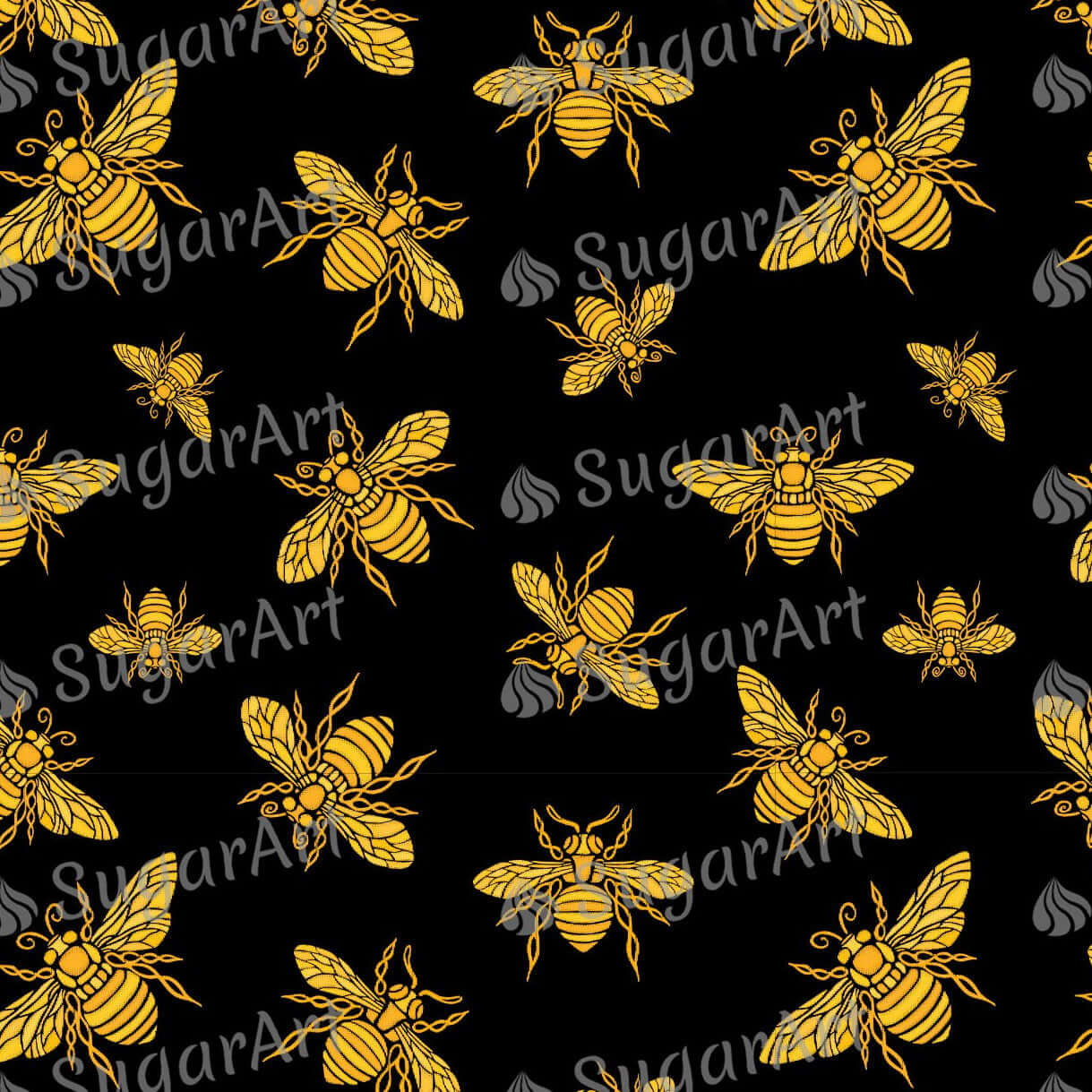 Hohey Bee Golden Embroidery Pattern - Icing - ISA133.