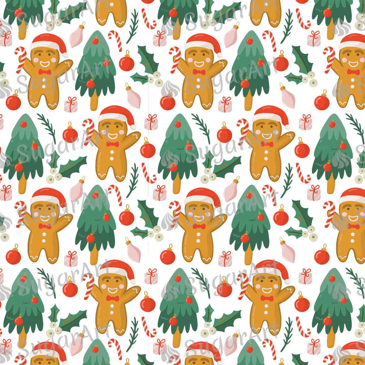 Christmas Tree Gingerbread Pattern - Icing - ISA142 – Sugar Art