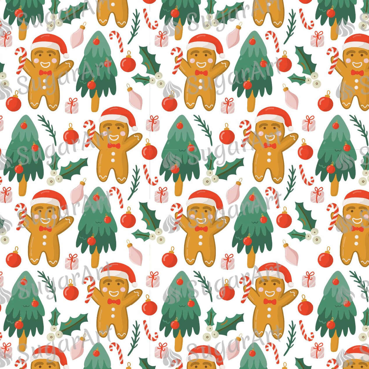 Christmas Tree Gingerbread Pattern - Icing - ISA142.