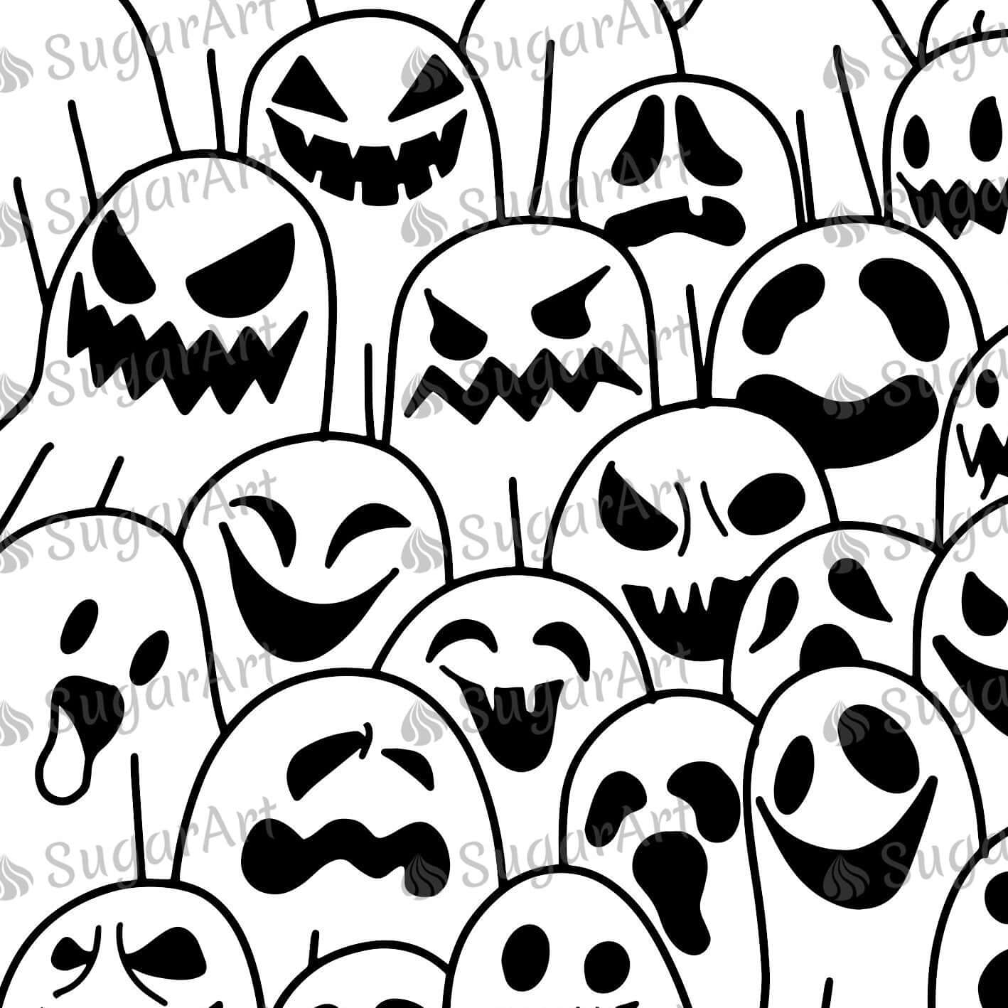 Spooky Ghost Halloween Design - Icing - ISA151.