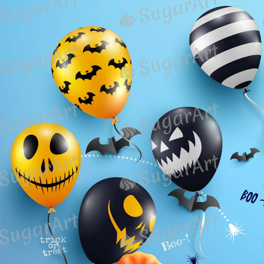 Blue Halloween Ghost Balloons - Icing - ISA154.