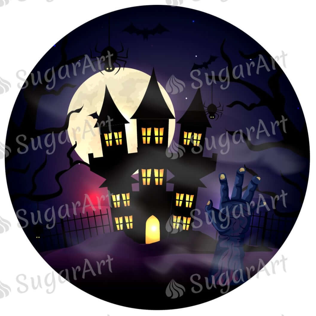 Six Circles with Halloween Scenes - Icing - ISA156.