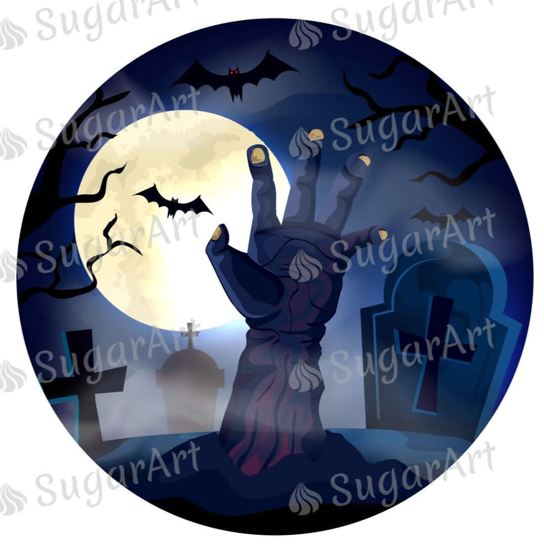 Six Circles with Halloween Scenes - Icing - ISA156.