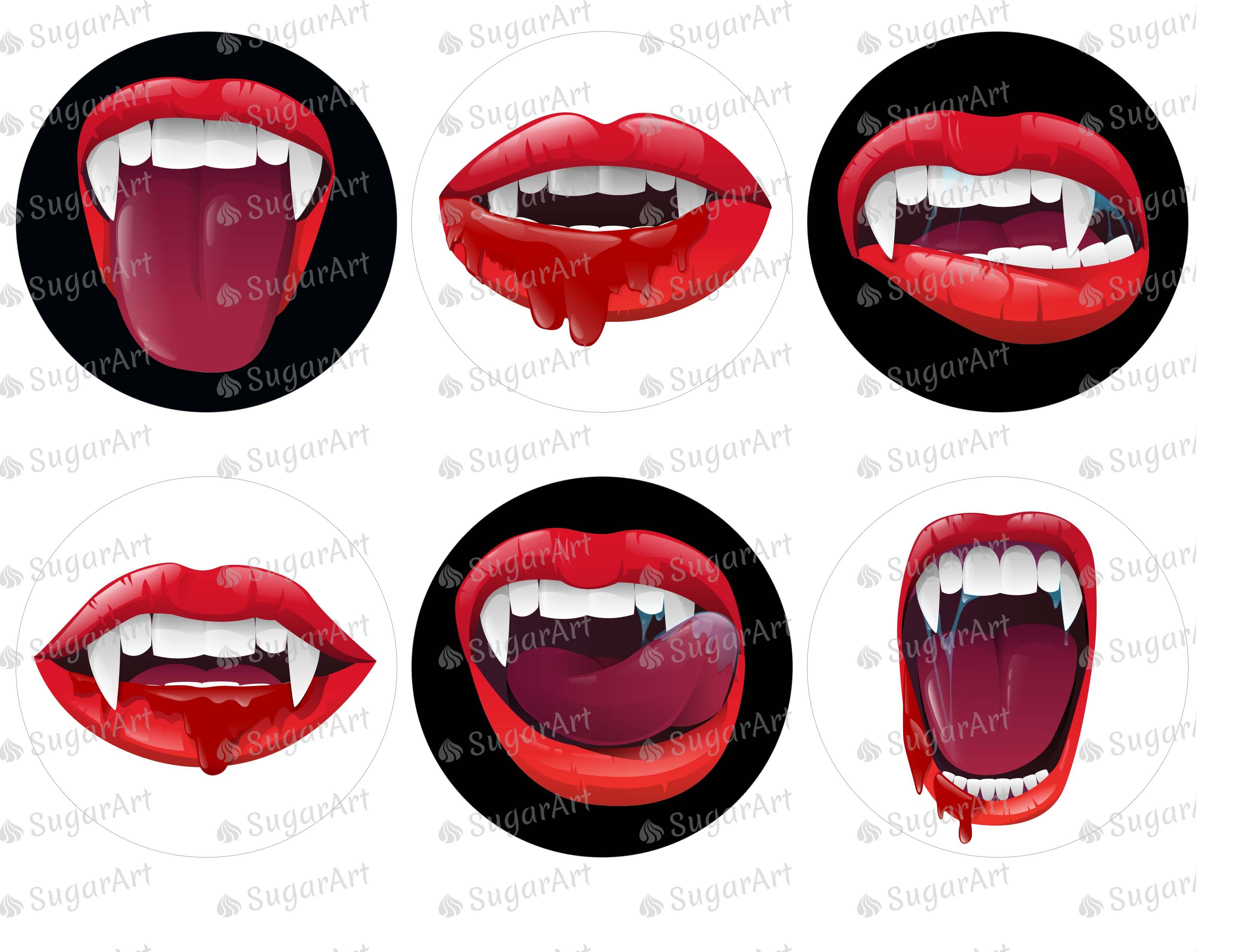 Realistic Vampire Mouth Halloween - Icing - ISA157.