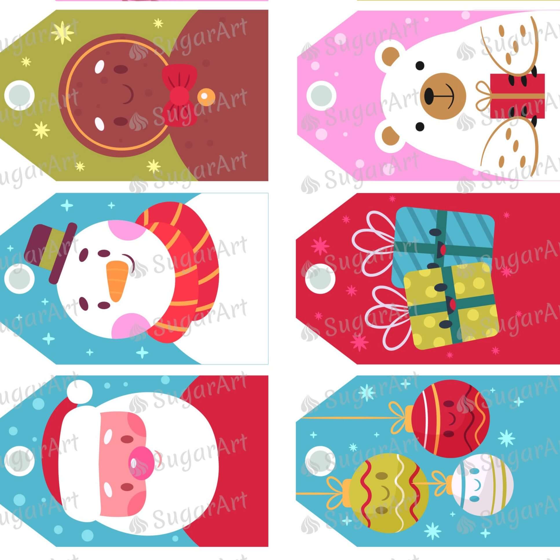 Collection of 12 Winter Labels - Icing - ISA159.