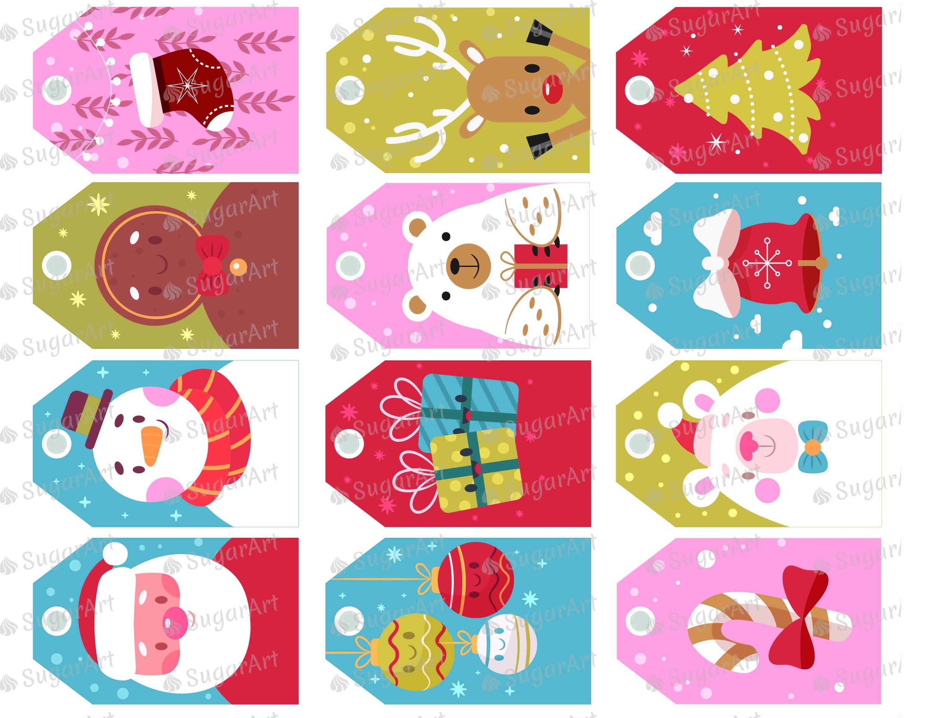 Collection of 12 Winter Labels - Icing - ISA159.