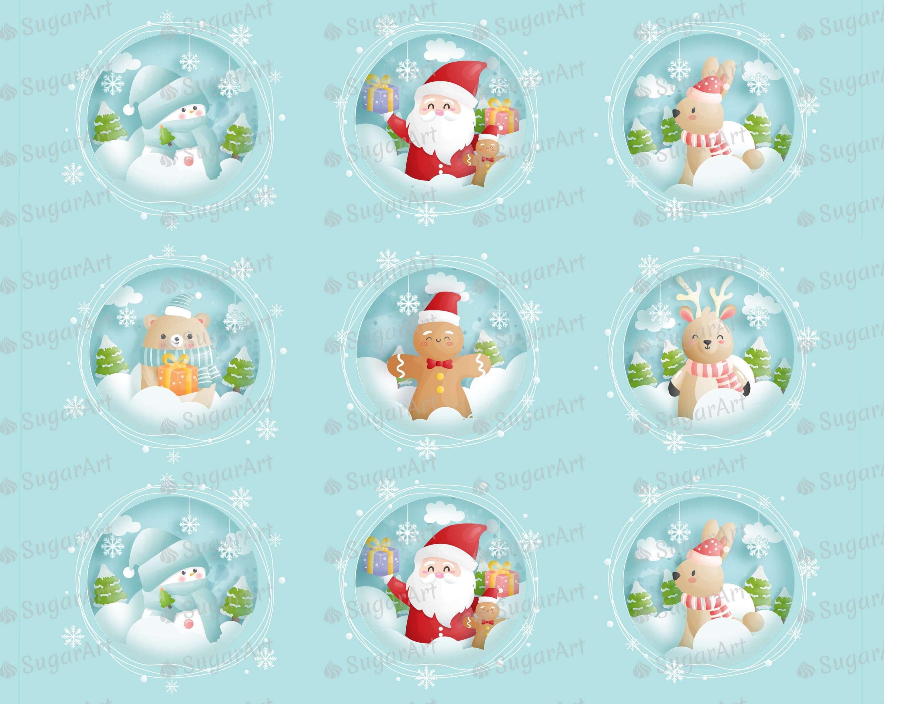 Collection of 12 Winter Round Designs - Icing - ISA162.