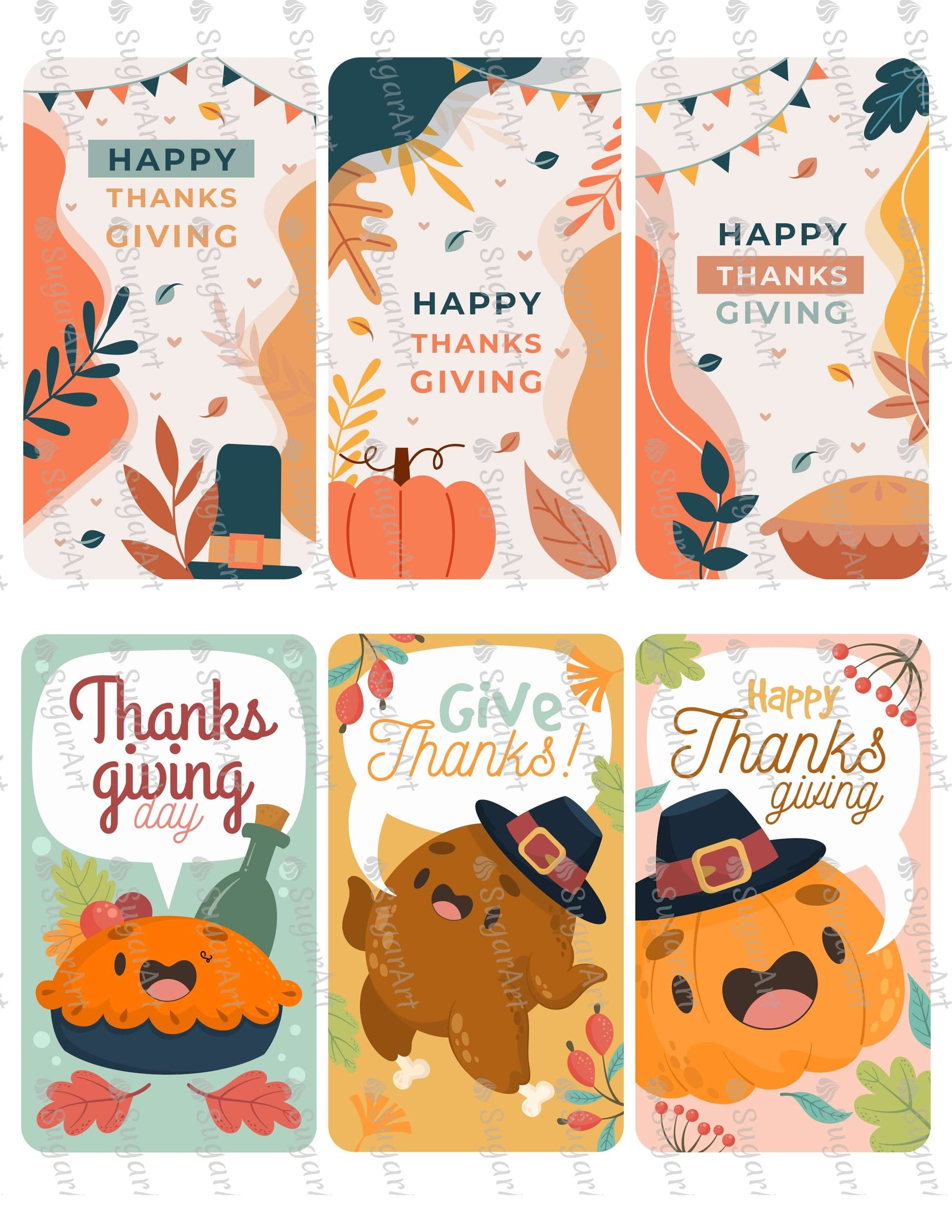 Thanksgiving Six Banners - Icing - ISA180.