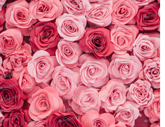 Pink Roses - Icing - ISA197.
