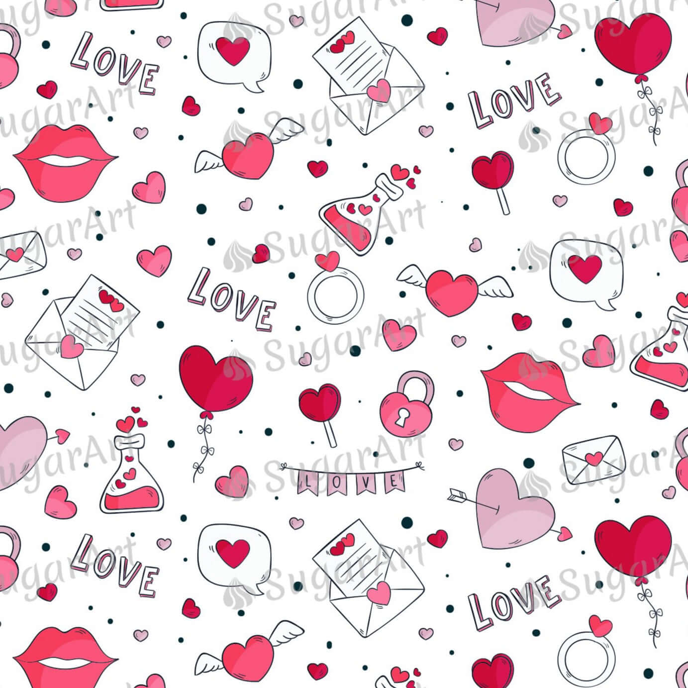 Love Potion Cute Valentine Day Background - Icing - ISA202.