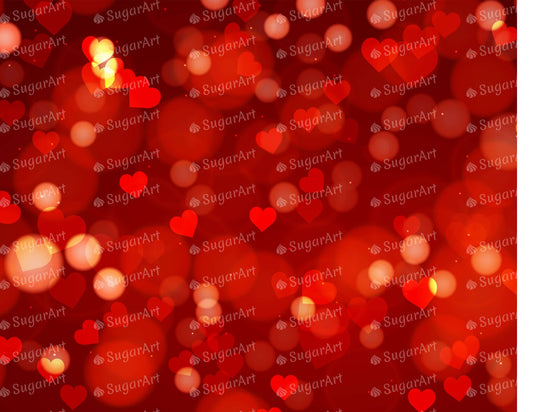 Sparkling Hearts Blurred Background - Icing - ISA204.
