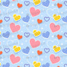 Hearts on Blue Background - Icing - ISA210.