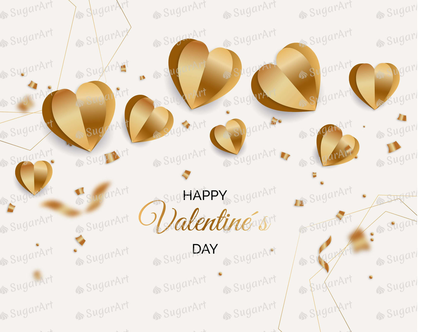 Golden Happy Valentines Day Background - Icing - ISA211.