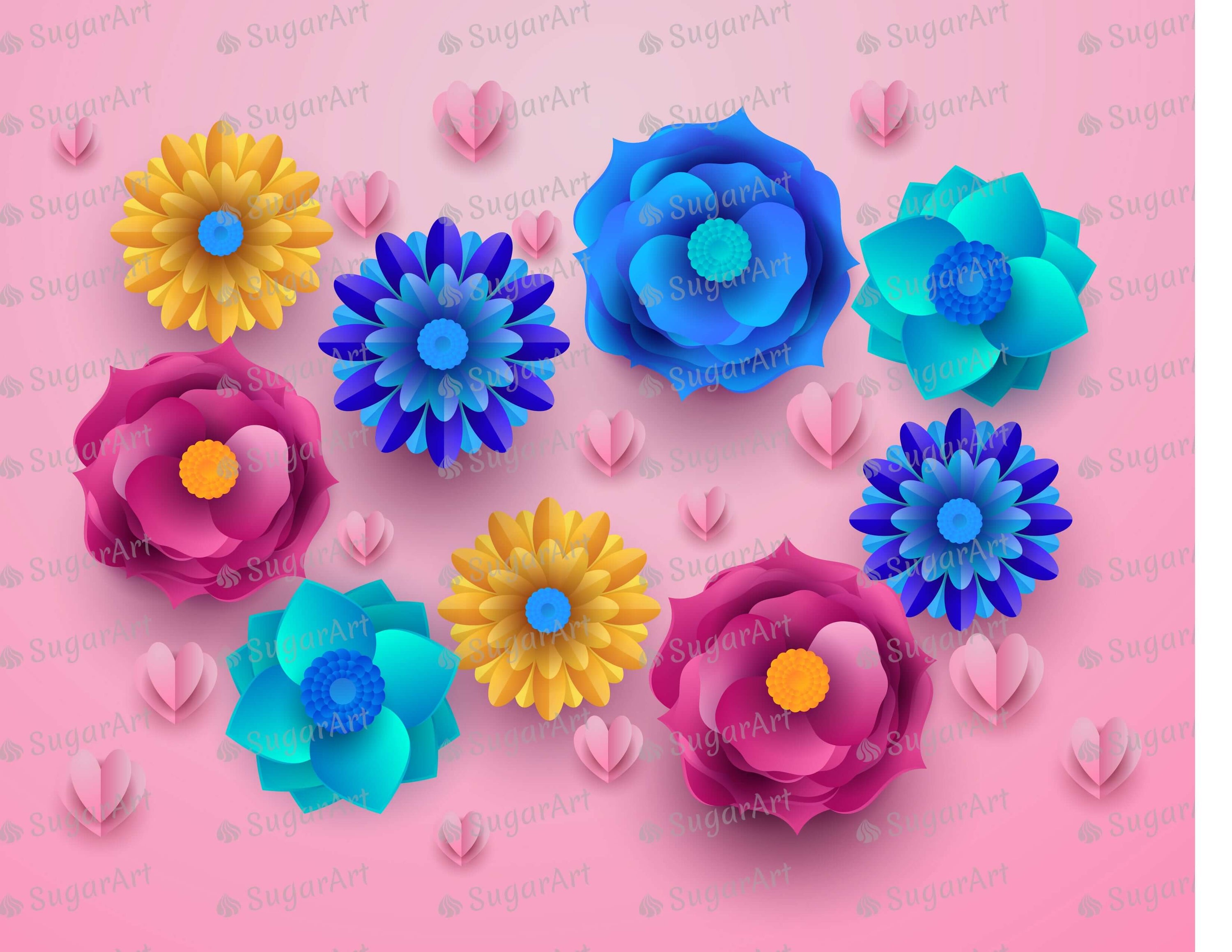 Paper Style Giant Flowers - Icing - ISA213.