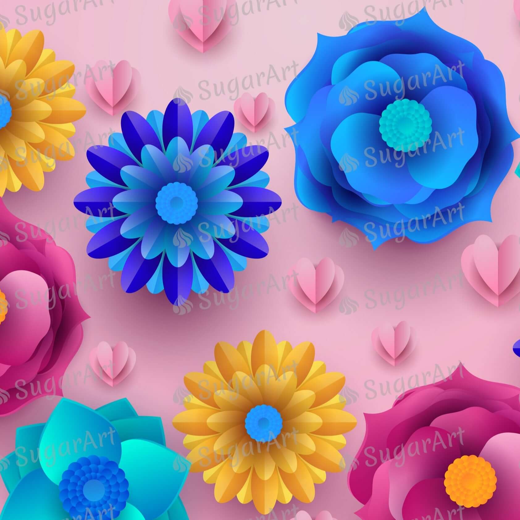 Paper Style Giant Flowers - Icing - ISA213.