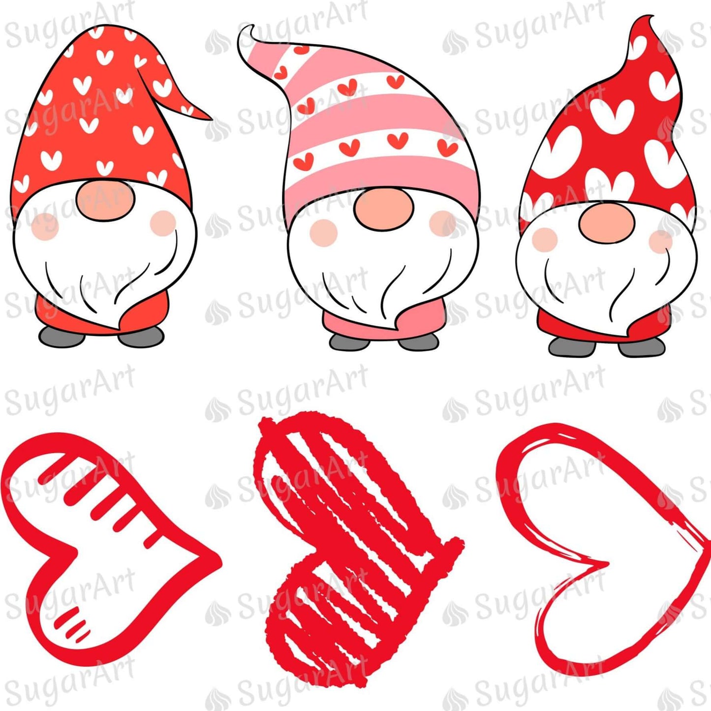 Cute Gnomes and Hearts Valentine Set - Icing - ISA215.