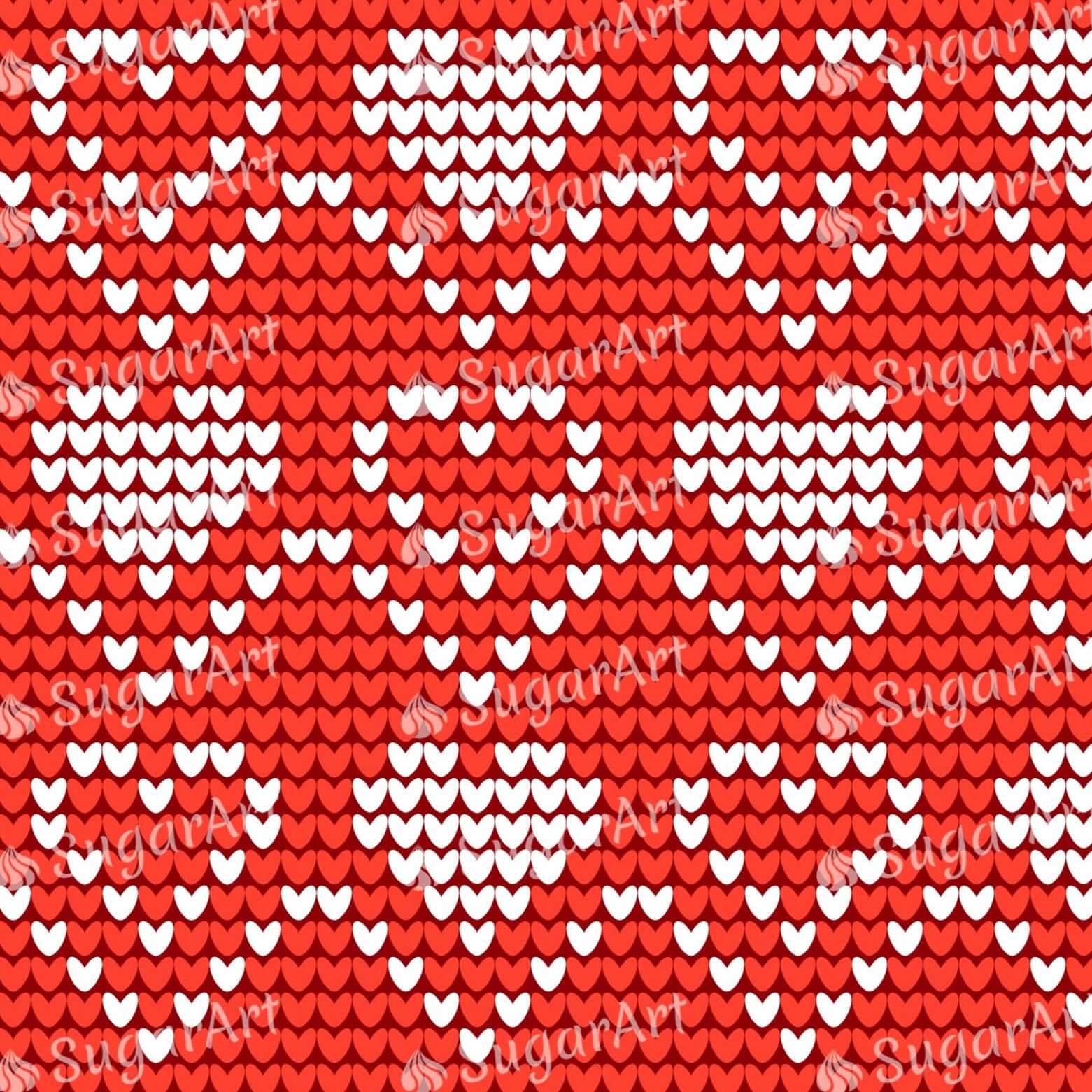 Knitted Hearts for Valentines Day - Icing - ISA217.