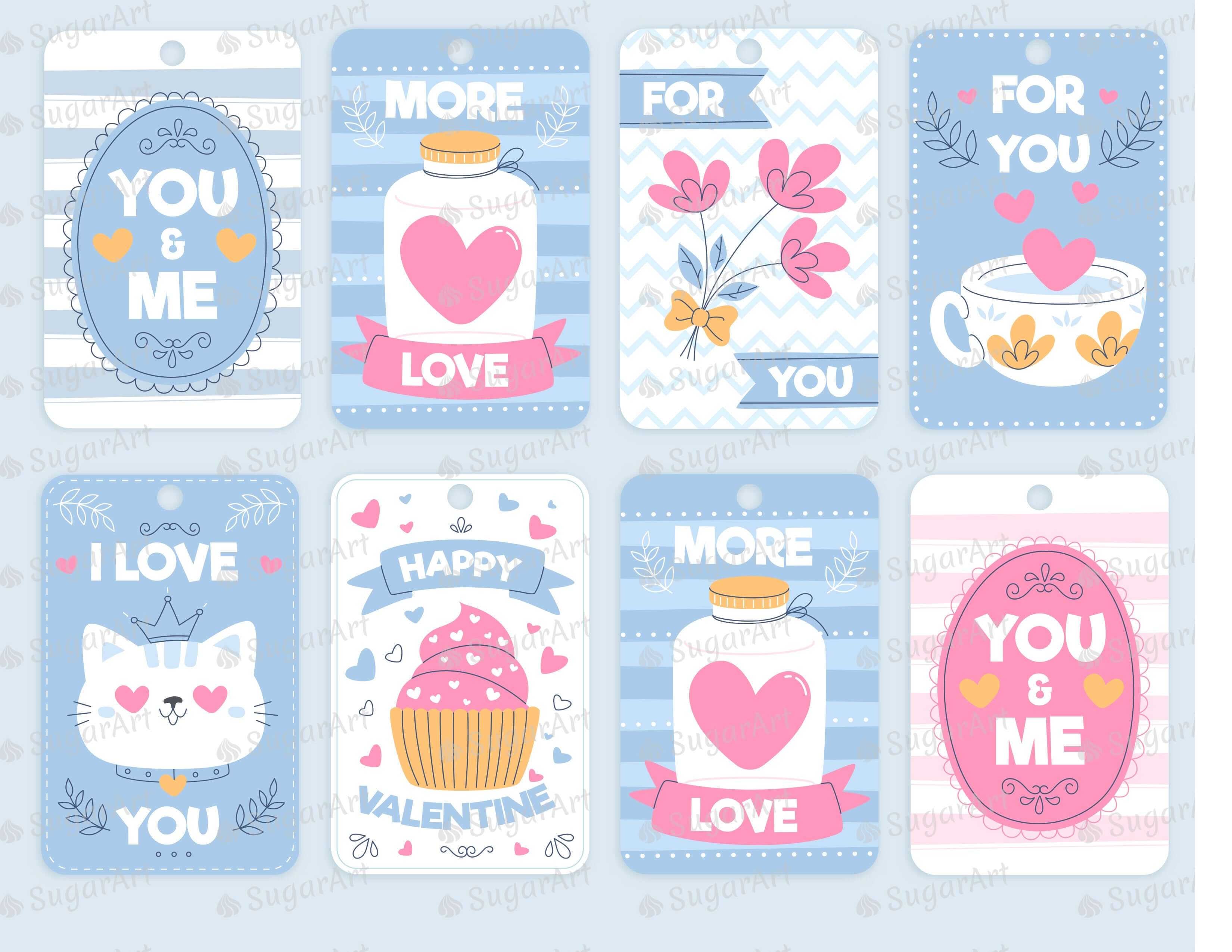 Collection of 8 Labels for Valentine - Icing - ISA218 – Sugar Art